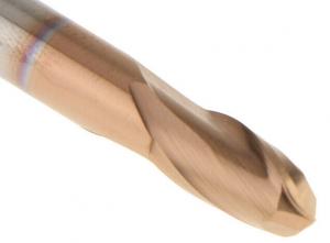 Cheap Hrc55 4f Tungsten Carbide Ball Nose End Mills Nano Copper Coated for sale