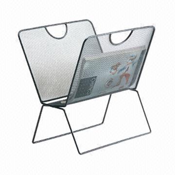 China Paper magazine holder, made of metal mesh on sale