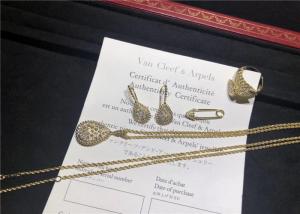Cheap  Full Diamond 18K Gold Necklace / Bracelet / Earrings For Women for sale