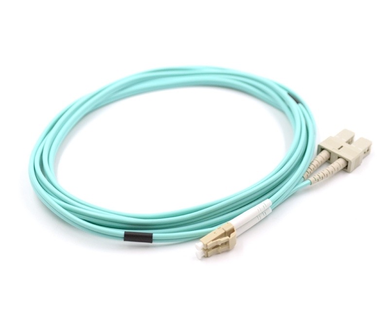 Cheap 10 Feet OM4 Fiber Optic Patch Cable ST To LC Duplex Plenum Armored PVC Material for sale