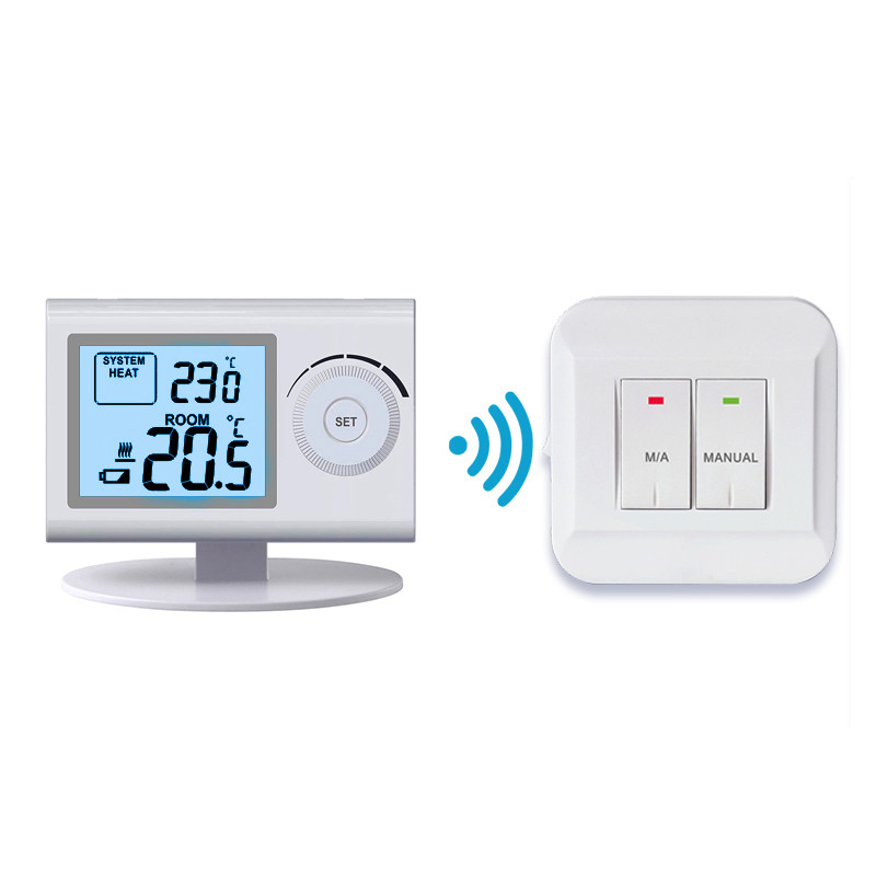 China Non Programmable Electrical Heating Room Home Wireless Thermostat RF Room Thermostat on sale