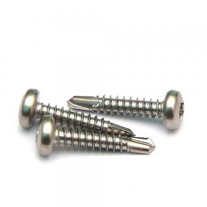 Cheap SS 316 Stainless Steel Self Drilling Wood Screws Pan Head Torx Star Recess Socket for sale