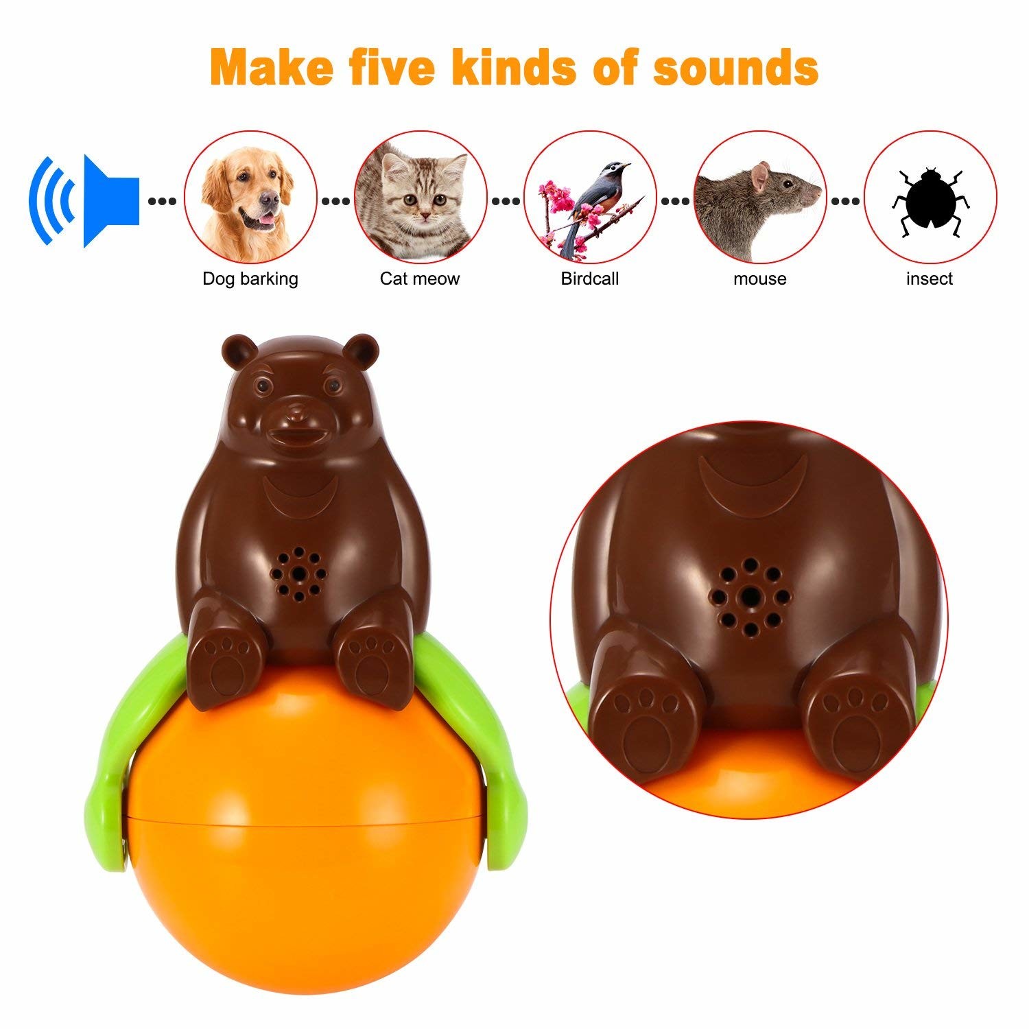 Cheap Inventions Pet Tumbler Toy Sound And Light Ball five kinds of sounds for sale
