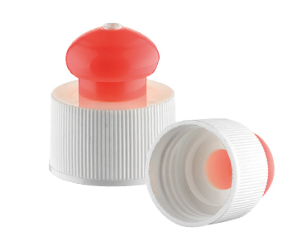 Cheap JL-CP103B 24 410 Ribbed PP Plastic Push Pull Water Bottle Caps Pull Push Cap for Shampoo Bottle for sale