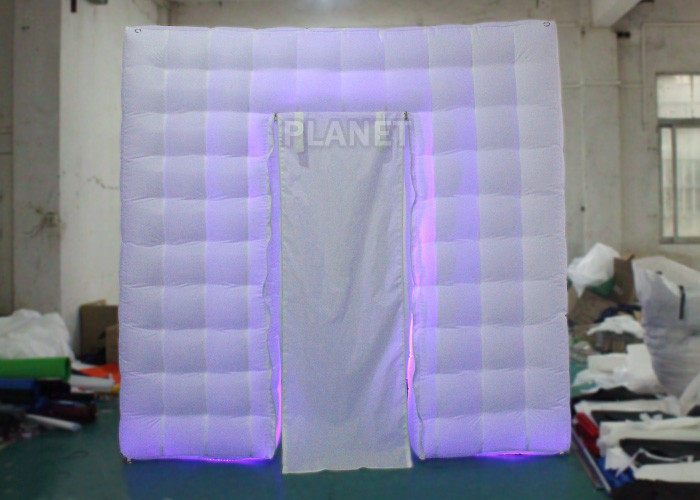 Cheap Portable Oxford LED Light White Inflatable Wedding Photo Booth With Remote Control for sale