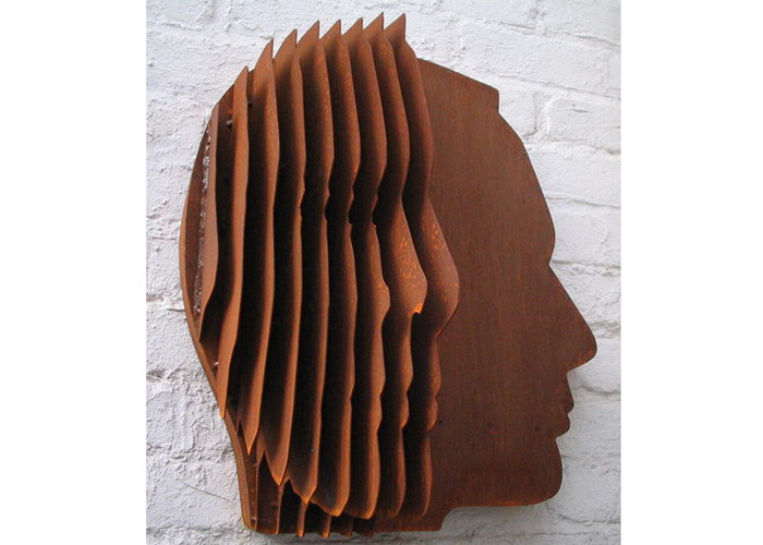 Abstract Rusty Color Corten Steel Face Sculpture Wall Decoration