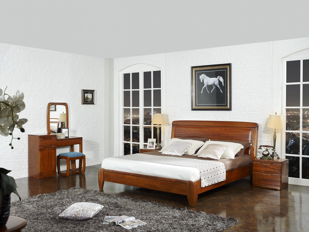 Cheap New design Nanmu Solid wood Bedroom furniture set By ISO9001 and FSC china good factory to sell high end quality for sale