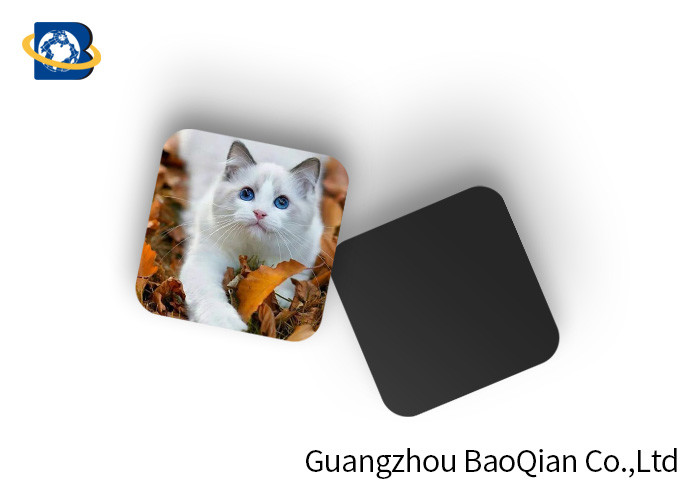 Cheap Pretty Cat 3D Image Full Color Custom Coasters , Custom Photo Drink Coasters for sale
