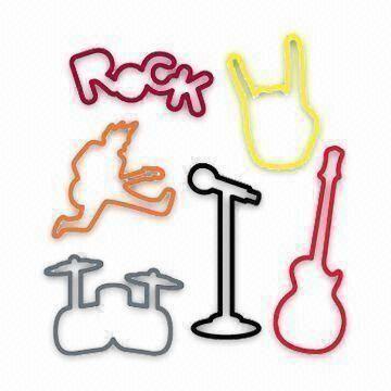 Cheap Elastic Bands, Music Instruments Design, Made of 100% Silicone, for Promotional/Gift Purposes for sale