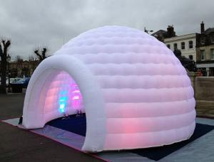 Cheap 3m 4m 5m Oxford Cloth White With LED Light Use Blow Up Inflatable Igloo Dome Tent For Party Event for sale