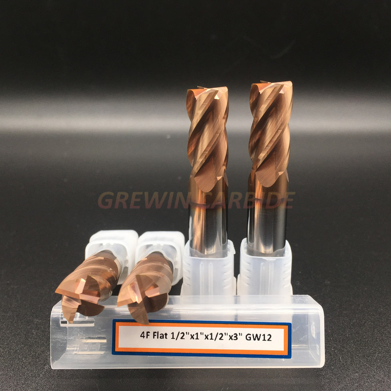 Cheap HRC55 4 Flutes Solid Carbide Square End Mill Tisin Copper Coating Machine Tools for sale