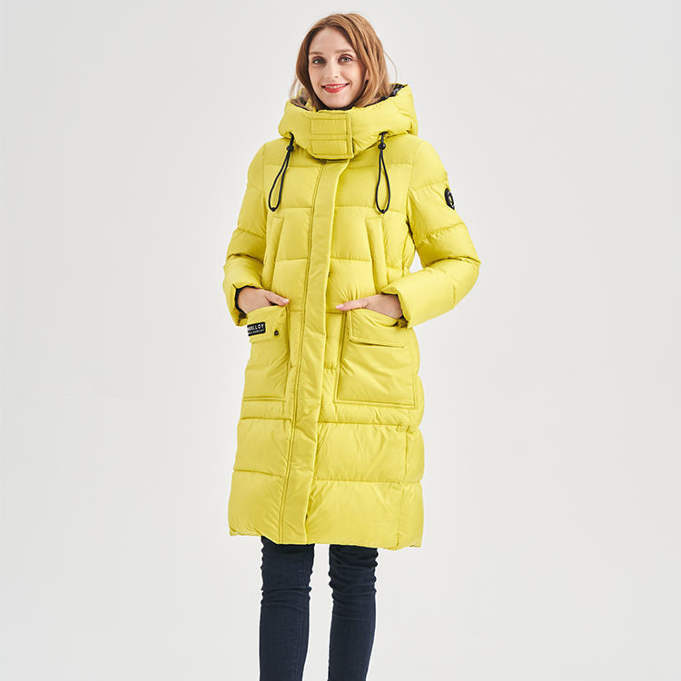 China FODARLLOY Women's Down Coats Jacket Women's Zipper Slim Hooded Coat Female Warm Parkas Long Puffer Coats on sale