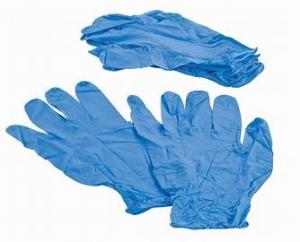 China 4 Mil Nitrile Blue Protective Disposable Gloves Chemical Resistant on sale