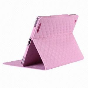 Cheap Mini lattice channel leather iPad 2/3/4 protective case with dormancy support OEM orders are welcome  for sale