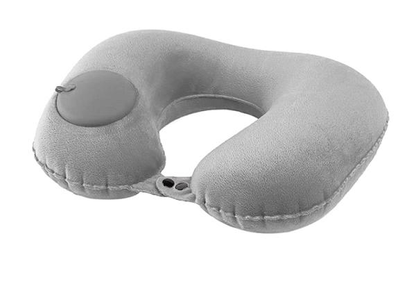 WMXP0028 Eco Friendly Inflatable Travel Pillow foldable flocked Auto Press Pump inflatable travel neck pillow with bag
