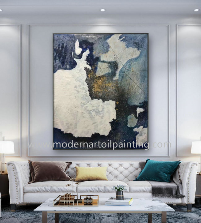 Cheap OEM Acrylic Modern Abstract Art Canvas Paintings 5cm For Bedroom for sale