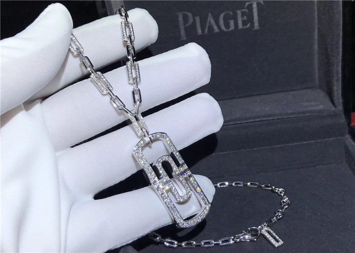 Cheap Shinning Full Diamond Bulgari Parentesi Necklace In 18K White Gold for sale
