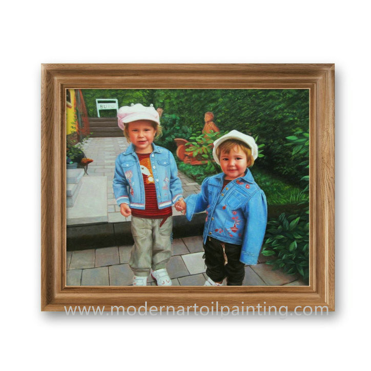 Cheap Children Custom Oil Painting Portraits Realistic Canvas From Photos for sale