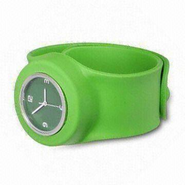 Cheap Silicone Slap Wristwatch with Rollable Watch Band,Customized Logos and Colors Welcome for sale