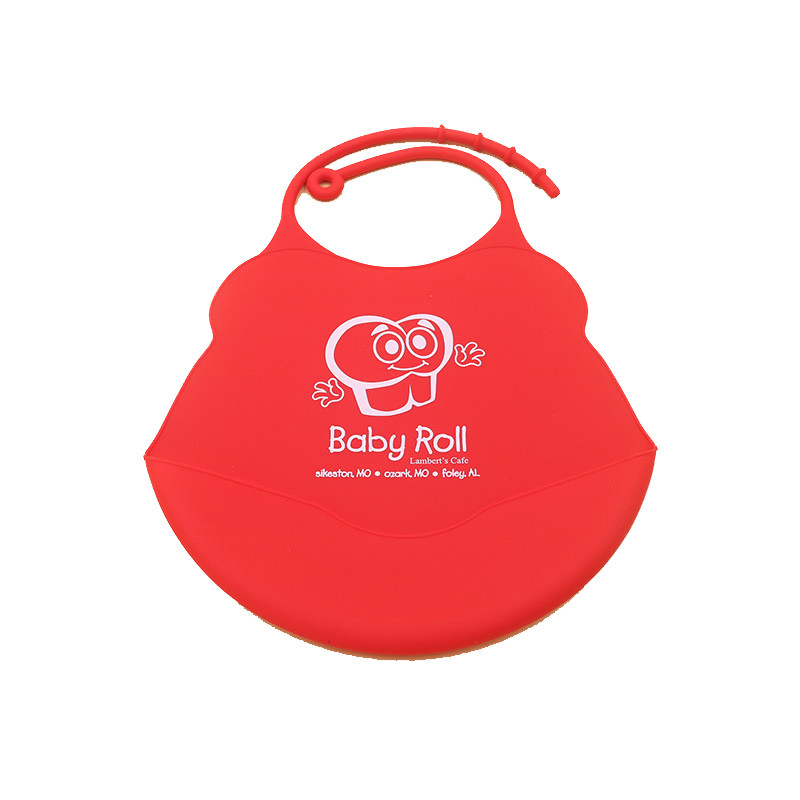 Cheap 100 % Food Grade Silicone Baby Bibs Red Bird Shape With Food Catcher Small Size for sale