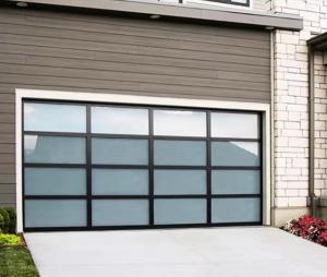 Cheap Double Glazing Glass Aluminum Sectional Garage Doors Soundproofing for sale