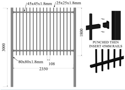 Hercules Fence Panels 2100mm X 2400mm, High-Quality Hercules Steel Security Fencing