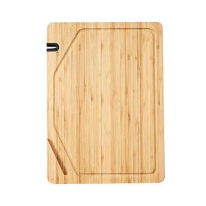 Cheap Custom 38x28cm Bamboo Butcher Block Cutting Board With Phone Holder Knife Sharpener for sale