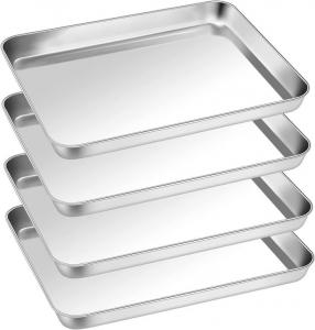 China Durable SS 201 Oven Baking Tray Baking Cookie Sheets Non Toxic on sale