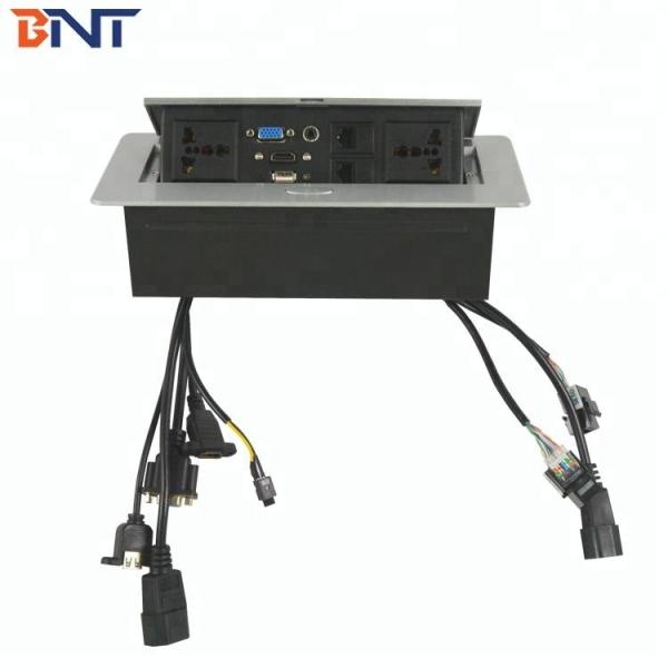 BNT Round Corner Office Tabletop Pop Up Desk Socket Box BD630-2R