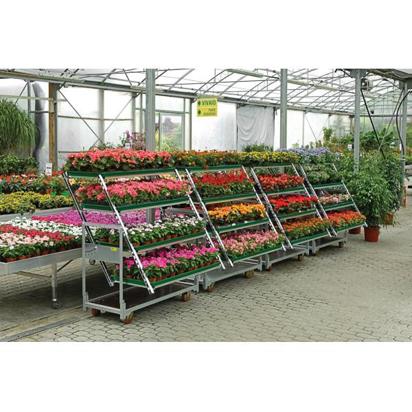 500kgs Danish Flower Trolley 3 Shelves Outdoor Plant Cart With Wheels