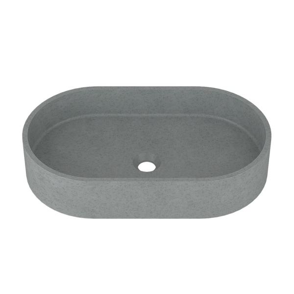 Mottled Bluish Gray Pop Up Art Concrete Wash Basin For Home Decoration Drainage Bathroom Sinks