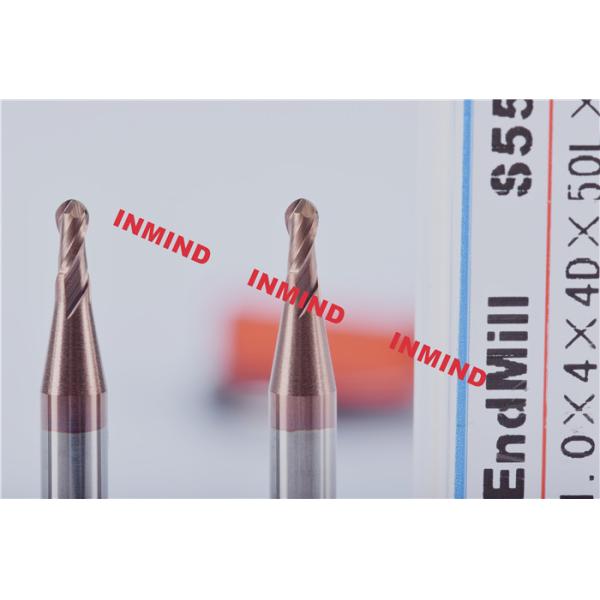 Milling Machine Cutting Bits , Carbide Ball Nose End Mills For Stainless Steel