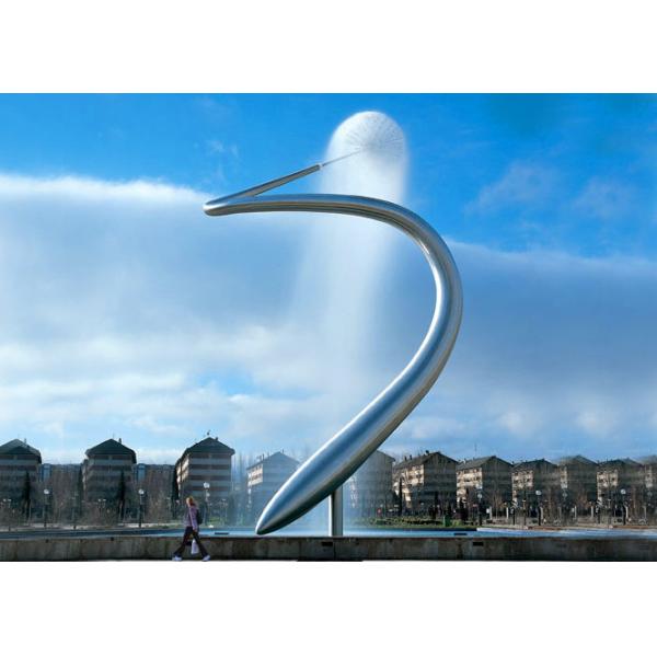 Abstract Metal Water Features Fountains , Stainless Steel Pond Fountain For Plaza