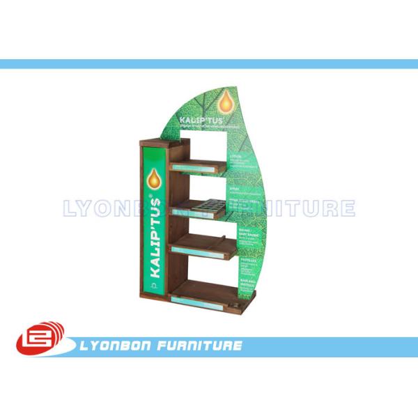 Mall Center Green Solid Wood Countertop Display Stand MDF , 450mm * 200mm * 700mm