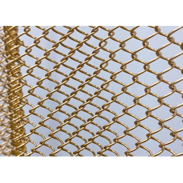 7mm*7mm Mesh Size Decorative Wire Mesh with Low Maintenance and Eco-friendly Stainless Steel Gold Chain Link