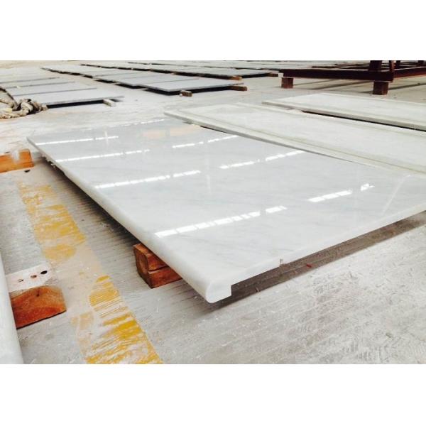 White / Beige Marble Bathroom Vanity Countertops Polished Solid Surface