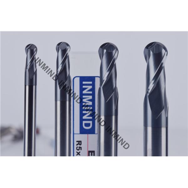 12 mm AOL 100 mm Solid Carbide End Mills , HRC50 TiAlN Coating Ball Nose Mill