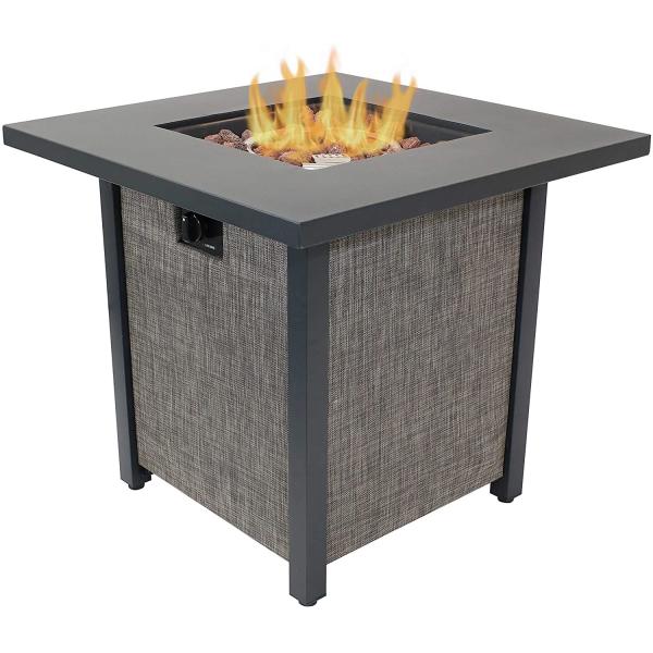 Metal Propane Brazier Gas Square Fire Pit Great For Patio Deck Or Backyard