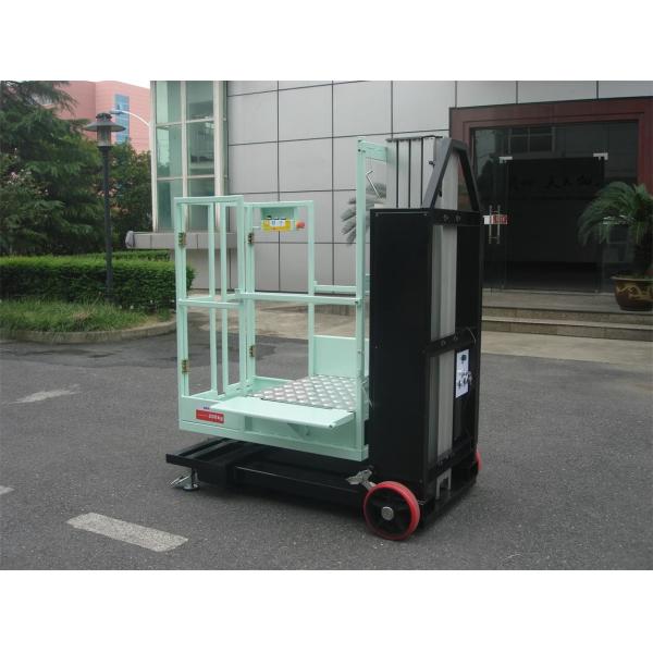Mast Type Semi - Electric Aerial Order Picker Manual Push Around For One Person