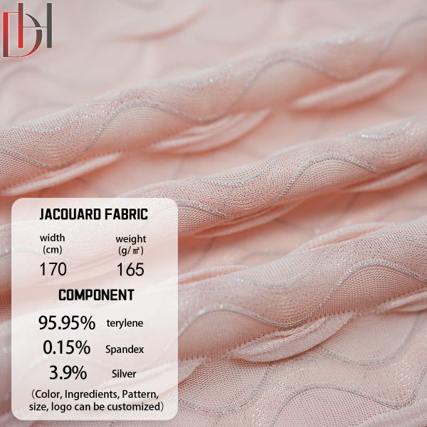 High End Dress Jacquard Fabric 95% Polyester 5% Spandex Breathable Jacquard Knitting Fabric