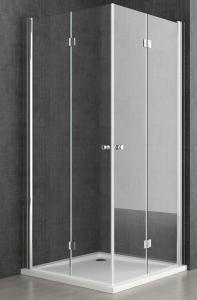 Cheap 6mm Clear Tempered Glass Hinged Shower Door Enclosure with Chrome Profile for sale