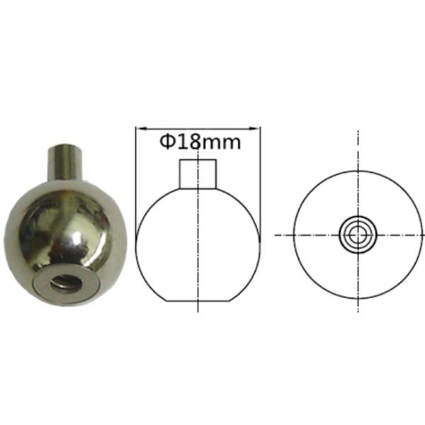 Nickel Color Brass Material Spherical Ball Adjustable Cable Grippers To Suspend Shelves