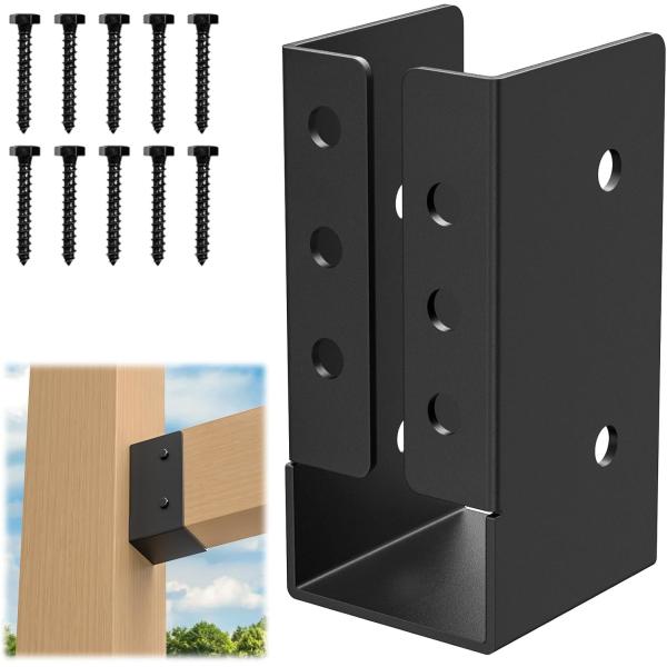 Concealed Flange Joist Bracket 2x4 Outdoor Timber Mount Light Joist Hanger Q235B Steel Powder Coated for Beam Swing Handrail Fence
