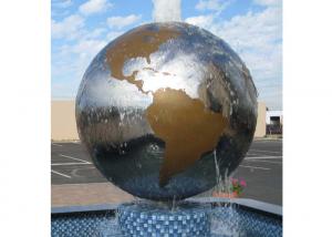 Cheap Globe Water Fountain Stainless Steel Outdoor Sculpture Modern Art Design for sale