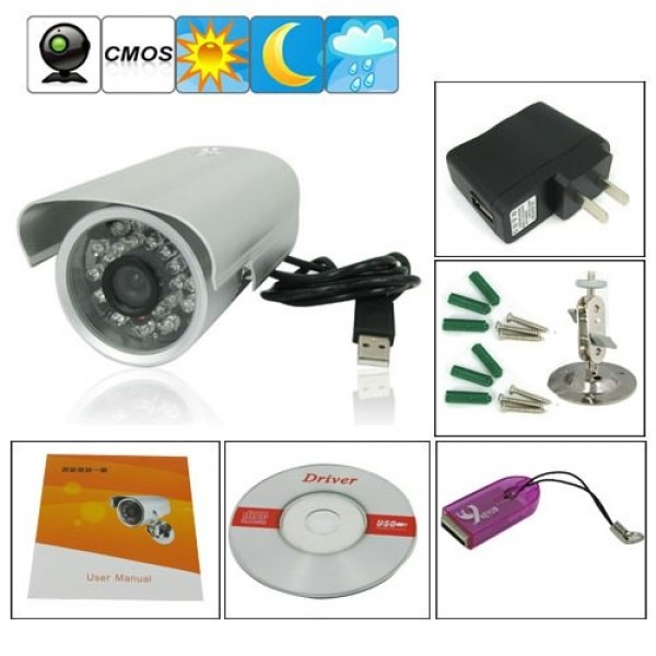 Waterproof 1/4 CMOS CCTV Surveillance TF DVR Camera Home Security Digital Video Recorder