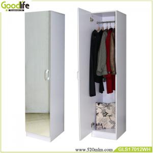 China Floor Standing Wooden Clothes Wardrobe EU Standard MDF With Mirror on sale