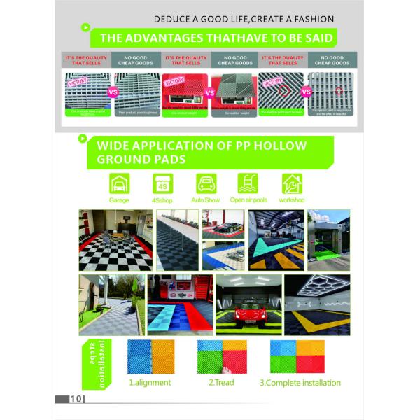 Heavy Duty Polypropylene Garage Flooring Ribbed Garage Floor Tiles