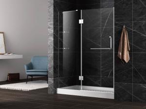 Cheap Hinge open shower door with stainless steel 304 hinge and towel bar handle,3/8 inches clear tempered glass for sale