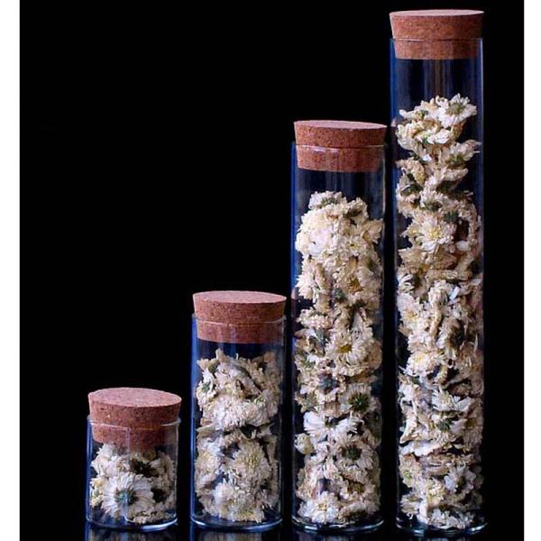 Glass bottle with cork stopper