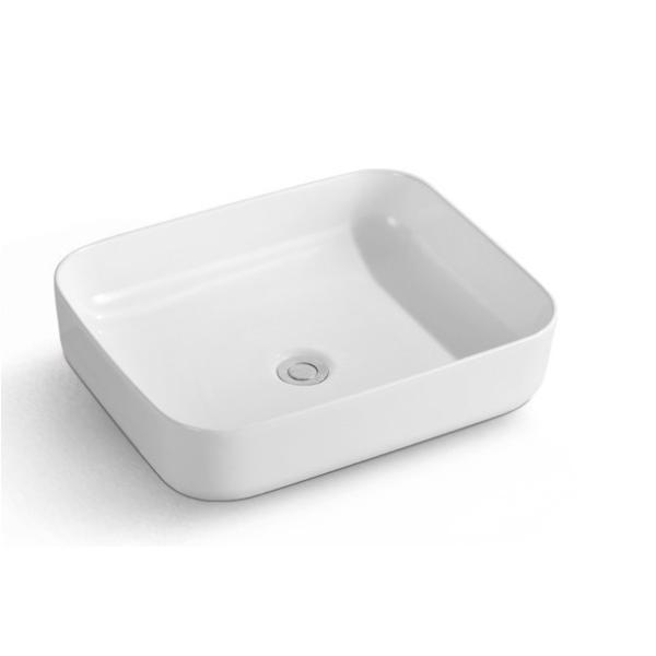 Modern Bathroom Rectangular Above Counter White Ceramic Vessel Vanity Sink